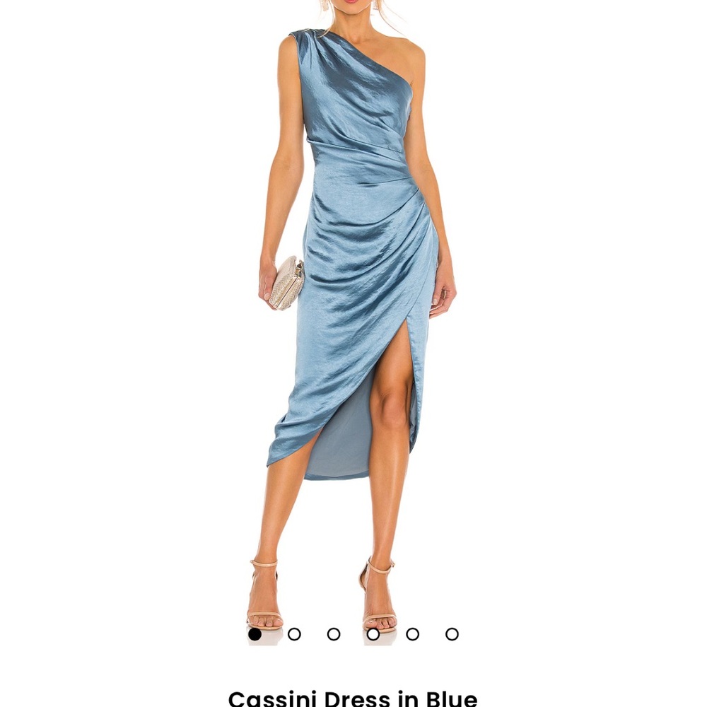 Elliatt Blue One Shoulder Ruched Cocktail Dress